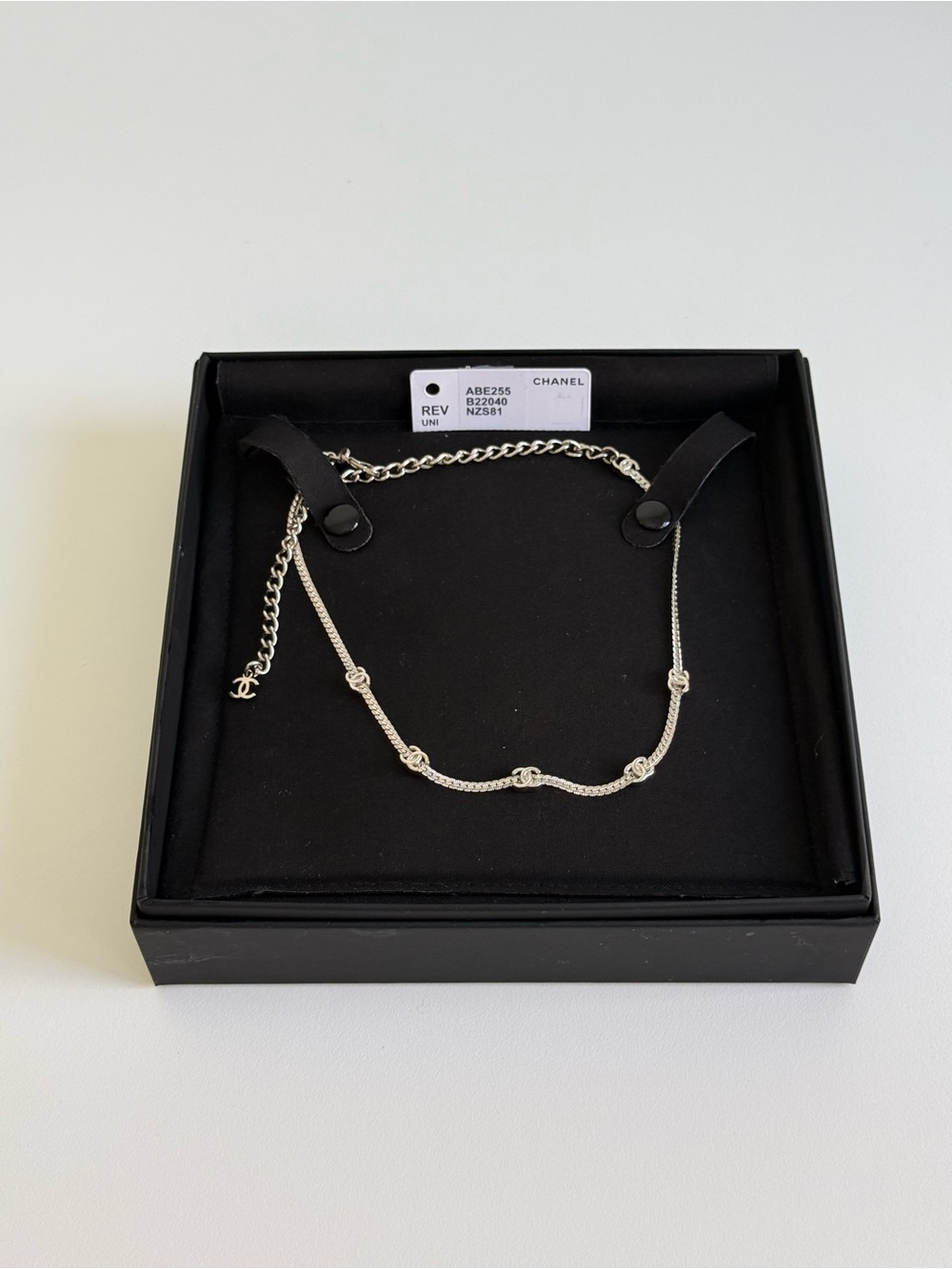 Chanel silver-tone CC chain choker